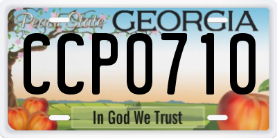 GA license plate CCP0710