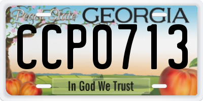 GA license plate CCP0713