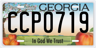 GA license plate CCP0719