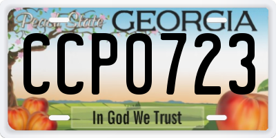 GA license plate CCP0723