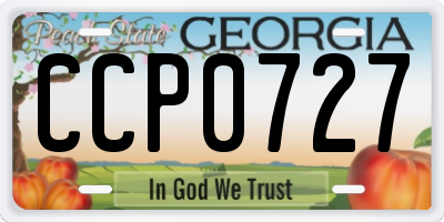 GA license plate CCP0727