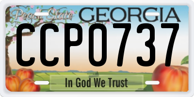 GA license plate CCP0737