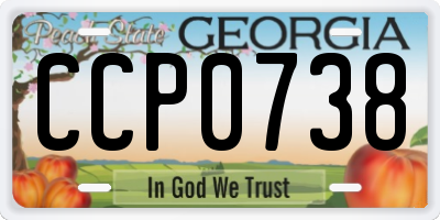 GA license plate CCP0738