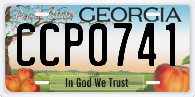 GA license plate CCP0741