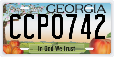 GA license plate CCP0742