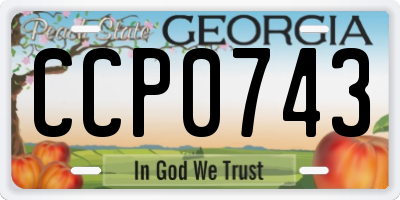 GA license plate CCP0743