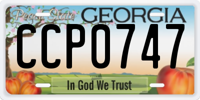 GA license plate CCP0747
