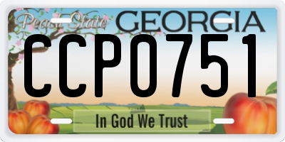 GA license plate CCP0751