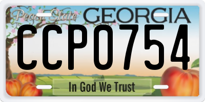 GA license plate CCP0754