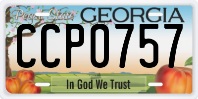 GA license plate CCP0757