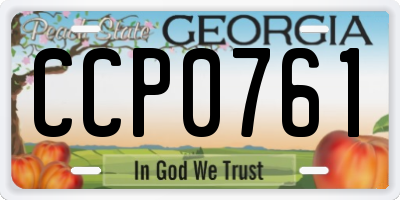 GA license plate CCP0761