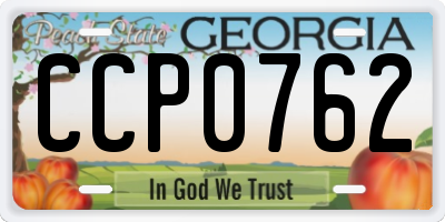 GA license plate CCP0762
