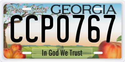 GA license plate CCP0767