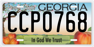 GA license plate CCP0768