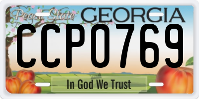 GA license plate CCP0769