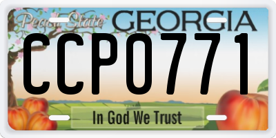 GA license plate CCP0771