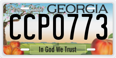 GA license plate CCP0773
