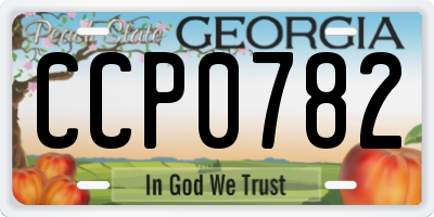 GA license plate CCP0782