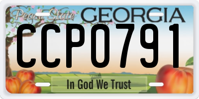 GA license plate CCP0791
