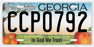 GA license plate CCP0792