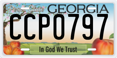 GA license plate CCP0797
