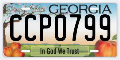 GA license plate CCP0799