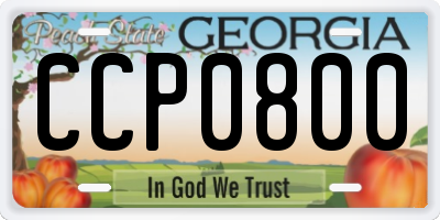 GA license plate CCP0800