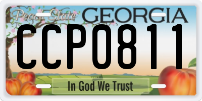 GA license plate CCP0811