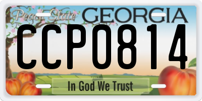 GA license plate CCP0814