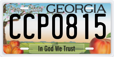 GA license plate CCP0815
