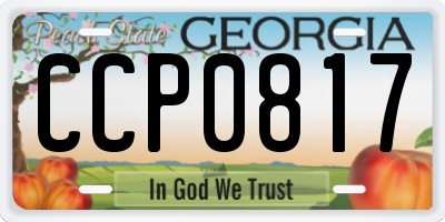 GA license plate CCP0817