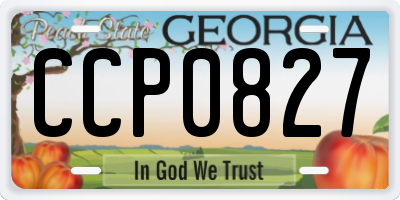 GA license plate CCP0827
