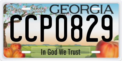 GA license plate CCP0829