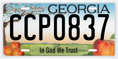 GA license plate CCP0837