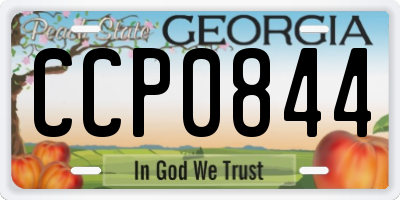 GA license plate CCP0844