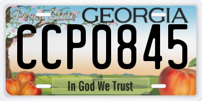 GA license plate CCP0845