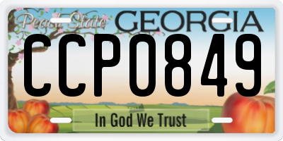GA license plate CCP0849