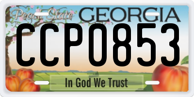 GA license plate CCP0853