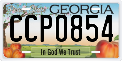 GA license plate CCP0854