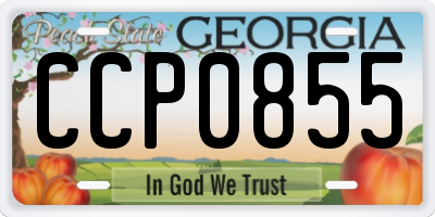 GA license plate CCP0855