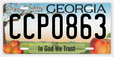 GA license plate CCP0863