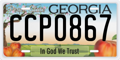 GA license plate CCP0867