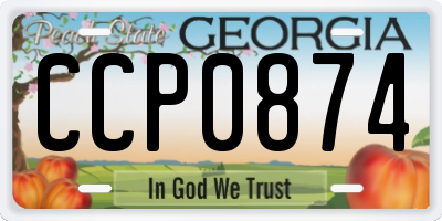 GA license plate CCP0874