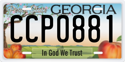 GA license plate CCP0881