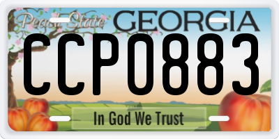 GA license plate CCP0883