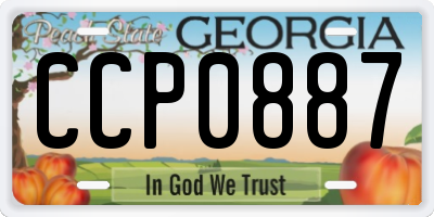 GA license plate CCP0887