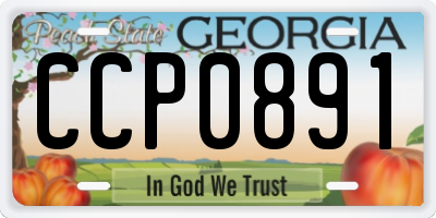 GA license plate CCP0891
