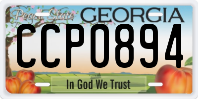 GA license plate CCP0894