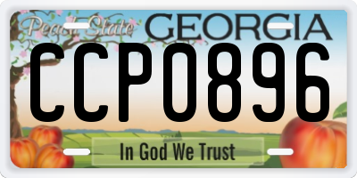 GA license plate CCP0896
