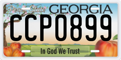GA license plate CCP0899